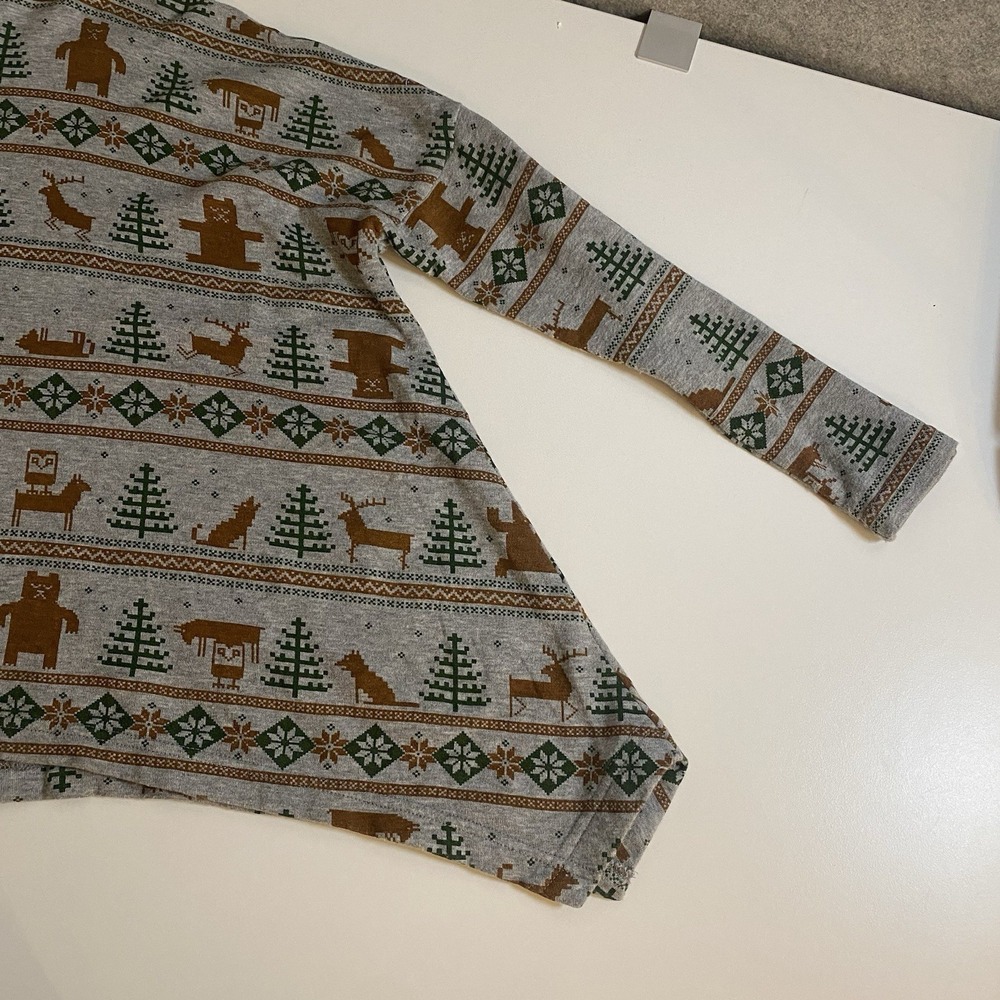 Ne-Net Shirt Womens Size 2 (M) Asymmetrical Nordic Winter Graphic Soft Knit - Picture 7 of 10